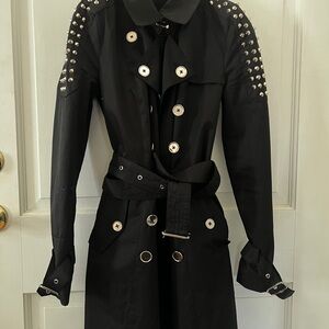 Sam Edelman Black Studded Trench Coat